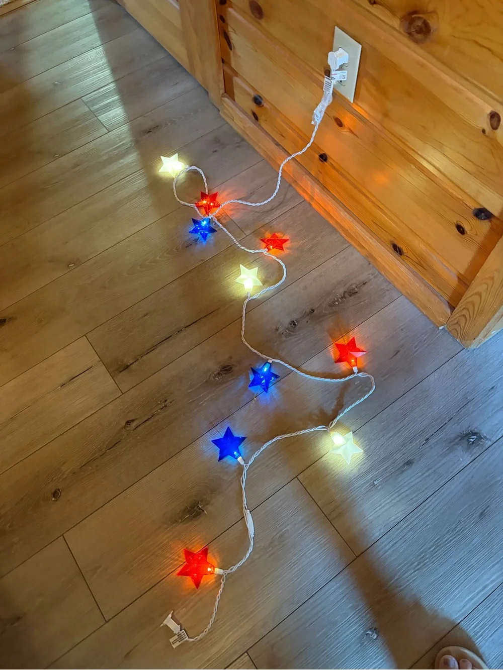 Multicolor Star String Lights - Red Blue White